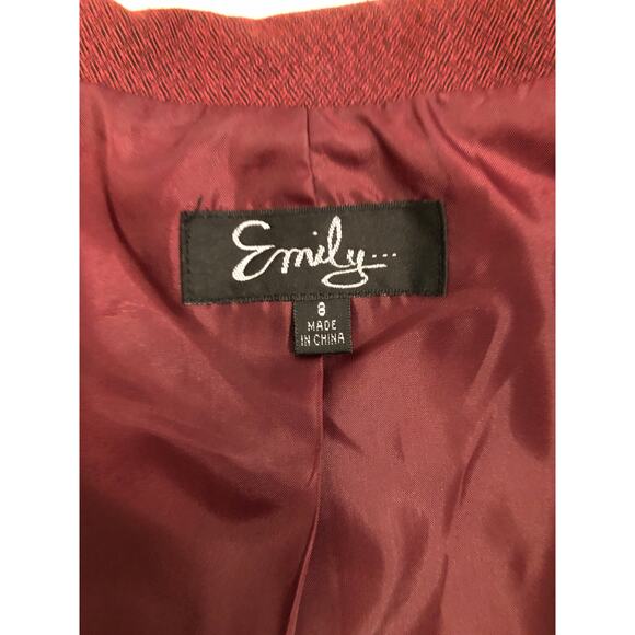 Emily Women Jacket 8 Single Vented Lapel Notch Collar Two Button Closure Pocket - Picture 5 of 10
